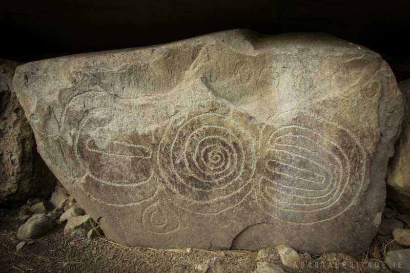 Megalithic art on one of the kerbstones at Knowth, County Meath