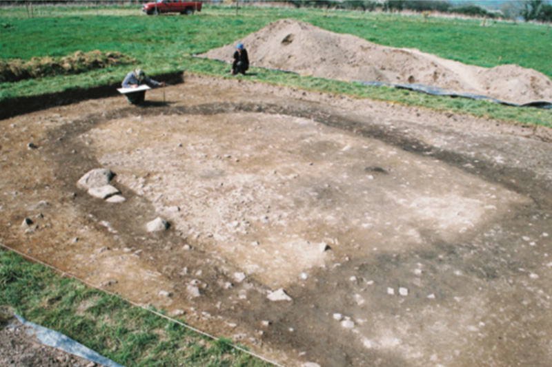 The foundations of a house found at the Viking Settlement at Woodstown Waterford