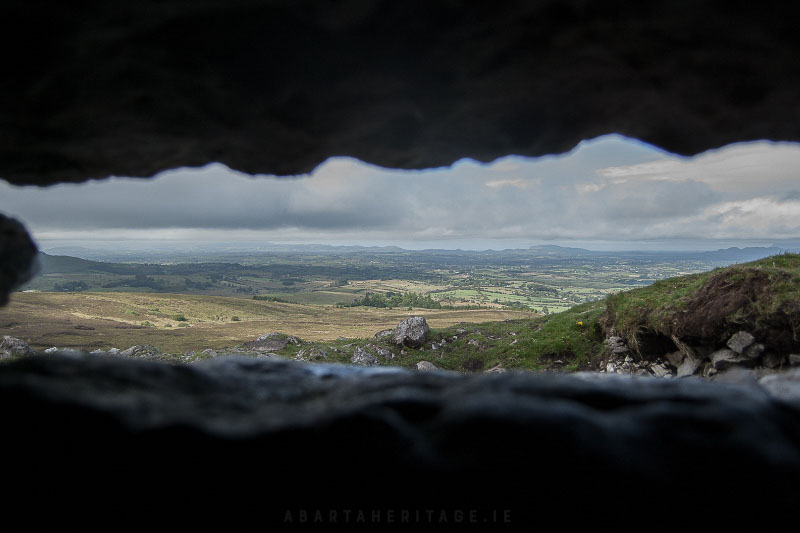 Looking out through the roofbox in Cairn G at Carrowkeel