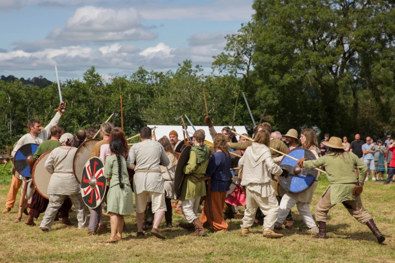 Living history demonstration as Battle Begins at Viking Woodstown