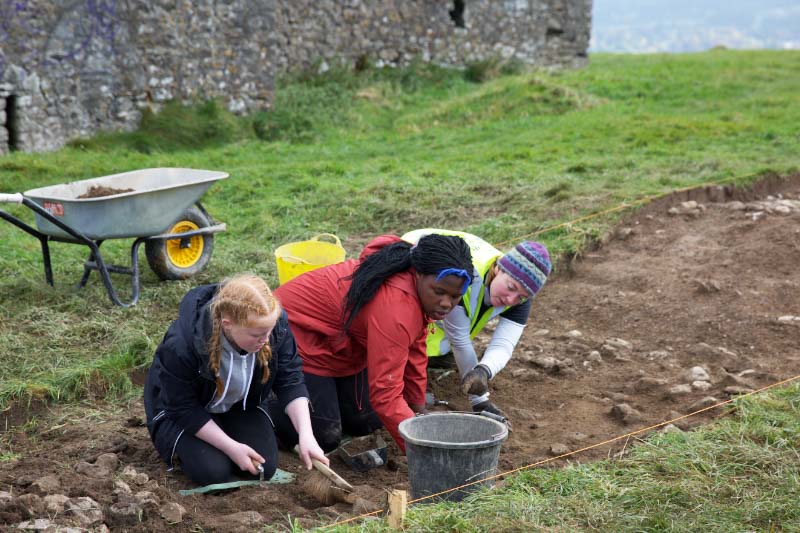 Students of Tallaght Community School at our Hellfire Club Community Archaeology Project