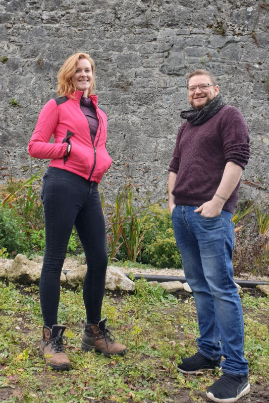 Orla Power and Gary Dempsey Digital Heritage Age at Fethard in the shadow of a Sheela na Gig
