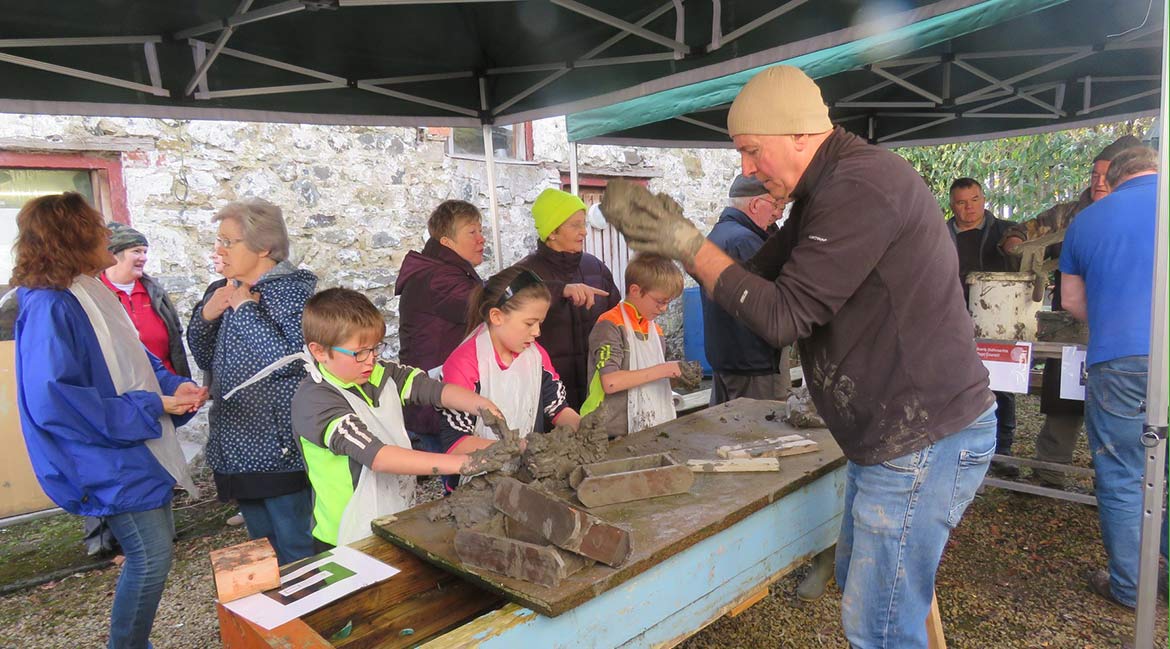 Community archaeology at Rath Church, Killeshandra brick workshop which was facilitated by the Adopt a Monument Grant Scheme facilitated by Creative Ireland Funding