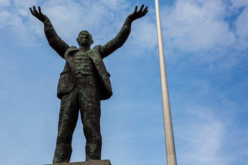 The statue of Jim Larkin and the Spire discover more of the best places to visit in Dublin with Abarta Heritage