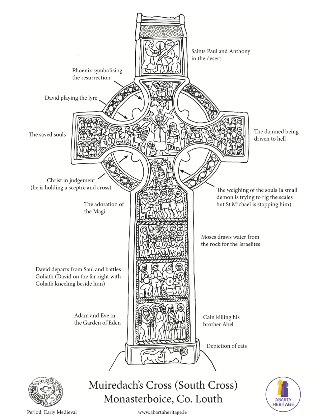 Download Muiredach S High Cross Colouring Book Page Free From Abarta Heritage