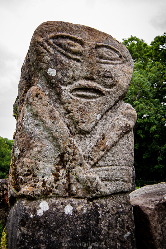 The Janus-figure, one of the enigmatic idols on Boa Island, County Fermanagh. This hidden gem is one of the best places to visit in Northern Ireland