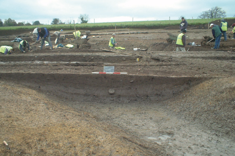 The excavation of a large ditch or millrace underway at Raystown (courtesy of TII)