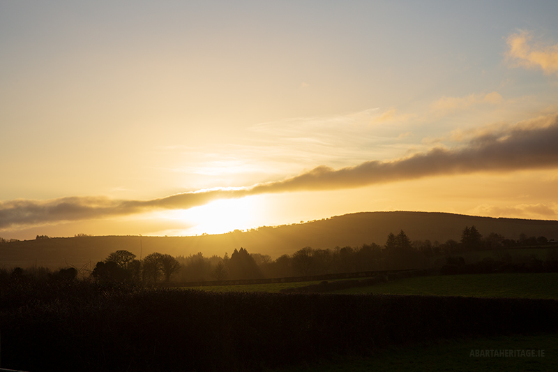 Sunrise over the hills at Knockroe Winter Solstice