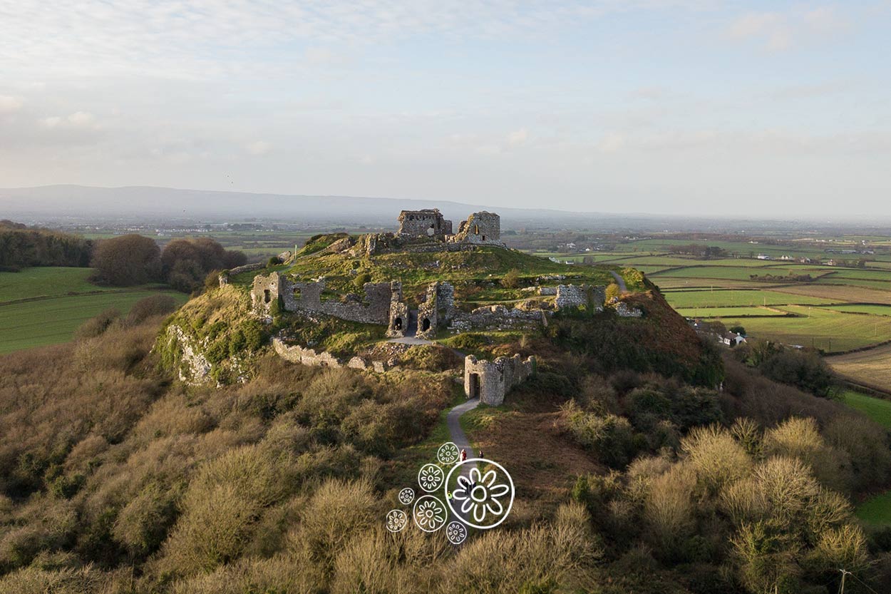 Aerial view of The Rock of Dunamase Laois Irelands Ancient East