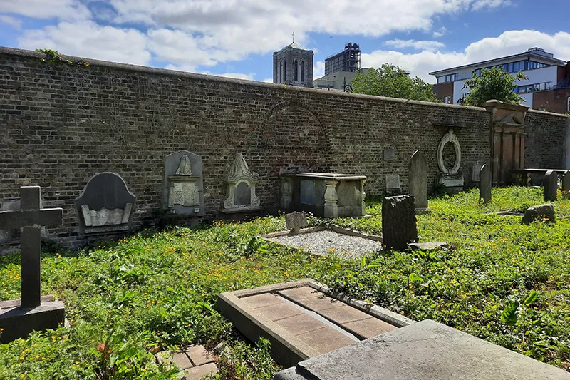 Eastern wall of Tomb inside St James Church and Graveyard Liberties Dublin