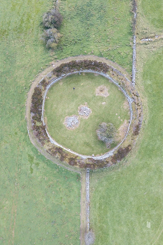 Aerial view of Kilcashel Stone Fort Kilmovee Mayo